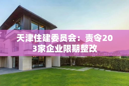 天津住建委员会：责令203家企业限期整改