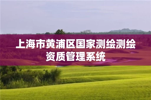 上海市黄浦区国家测绘测绘资质管理系统