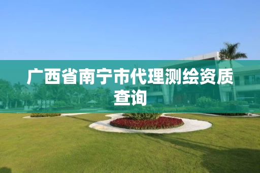 广西省南宁市代理测绘资质查询