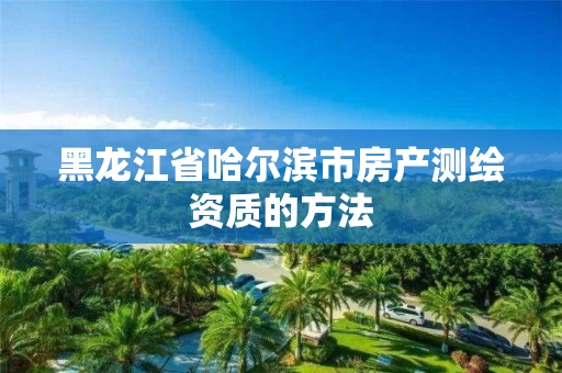 黑龙江省哈尔滨市房产测绘资质的方法