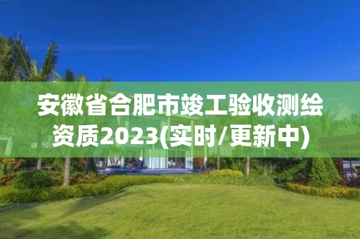 安徽省合肥市竣工验收测绘资质2023(实时/更新中)