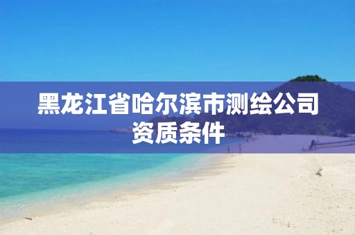 黑龙江省哈尔滨市测绘公司资质条件