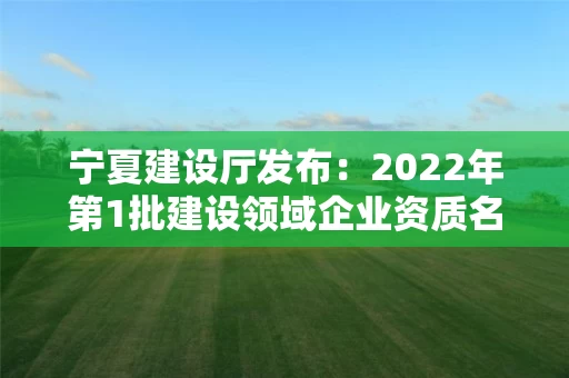 宁夏建设厅发布：2022年第1批建设领域企业资质名单的公告