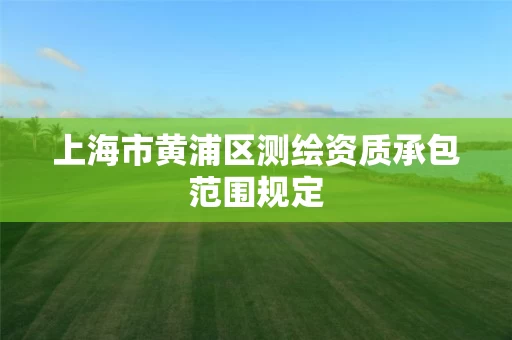 上海市黄浦区测绘资质承包范围规定