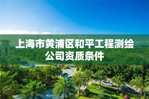 上海市黄浦区和平工程测绘公司资质条件