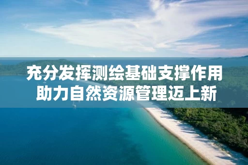 充分发挥测绘基础支撑作用 助力自然资源管理迈上新台阶