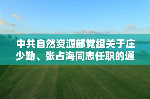 中共自然资源部党组关于庄少勤、张占海同志任职的通知