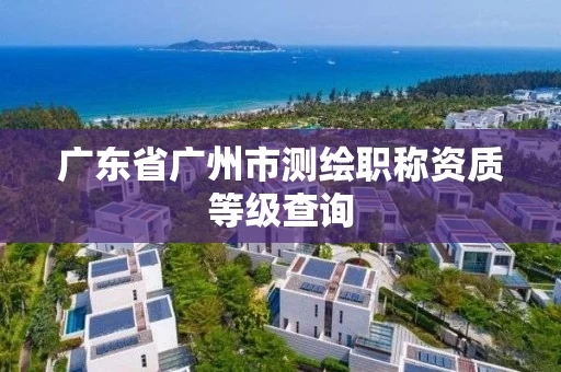 广东省广州市测绘职称资质等级查询 广东省广州市测绘职称资质等级查询