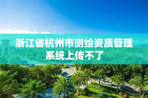 浙江省杭州市测绘资质管理系统上传不了