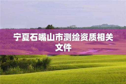 宁夏石嘴山市测绘资质相关文件