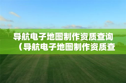 导航电子地图制作资质查询（导航电子地图制作资质查询网站）