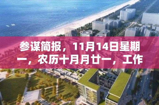 参谋简报，11月14日星期一，农历十月月廿一，工作愉快，平安喜乐