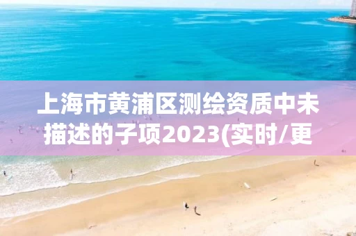 上海市黄浦区测绘资质中未描述的子项2023(实时/更新中)