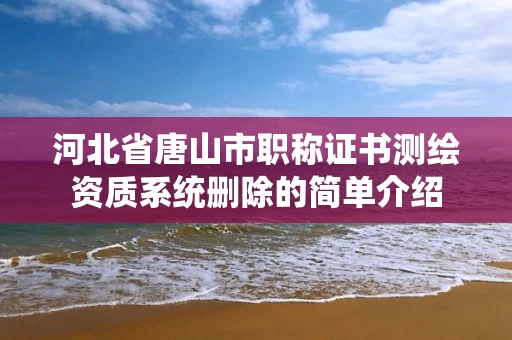 河北省唐山市职称证书测绘资质系统删除的简单介绍