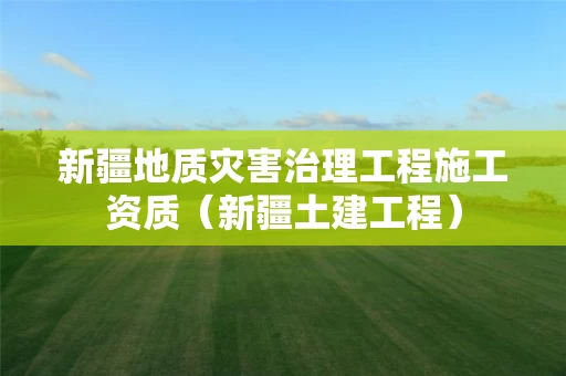 新疆地质灾害治理工程施工资质（新疆土建工程）