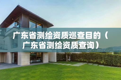 广东省测绘资质巡查目的（广东省测绘资质查询）