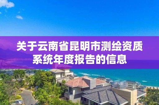 关于云南省昆明市测绘资质系统年度报告的信息