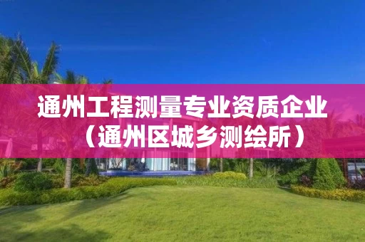通州工程测量专业资质企业（通州区城乡测绘所）
