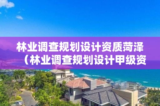 林业调查规划设计资质菏泽（林业调查规划设计甲级资质）