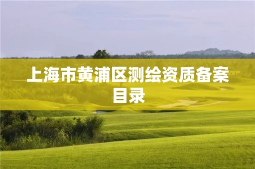 上海市黄浦区测绘资质备案目录