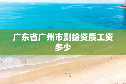广东省广州市测绘资质工资多少