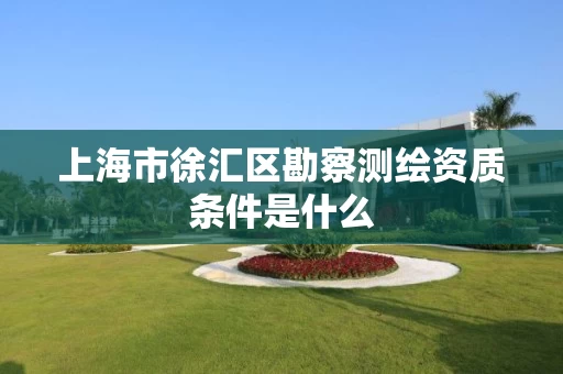 上海市徐汇区勘察测绘资质条件是什么