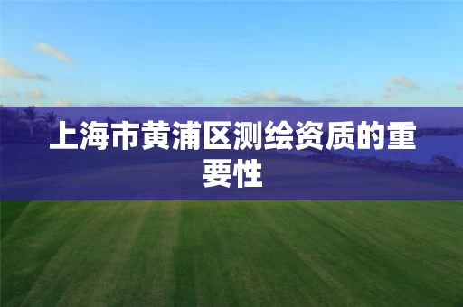 上海市黄浦区测绘资质的重要性