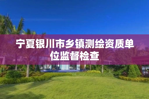 宁夏银川市乡镇测绘资质单位监督检查