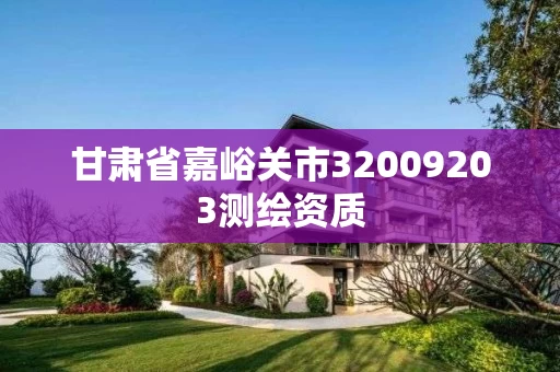 甘肃省嘉峪关市32009203测绘资质