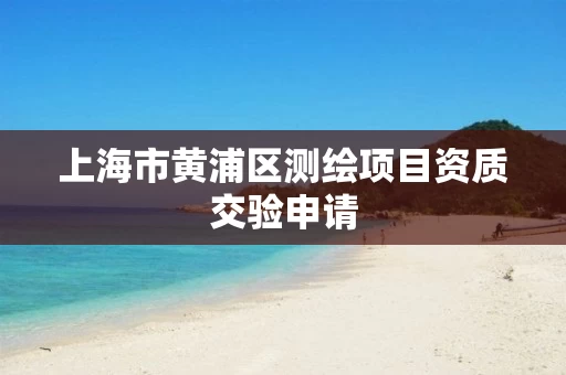 上海市黄浦区测绘项目资质交验申请