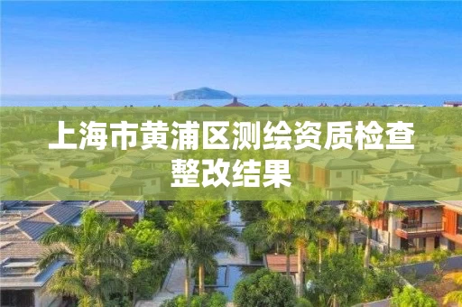 上海市黄浦区测绘资质检查整改结果