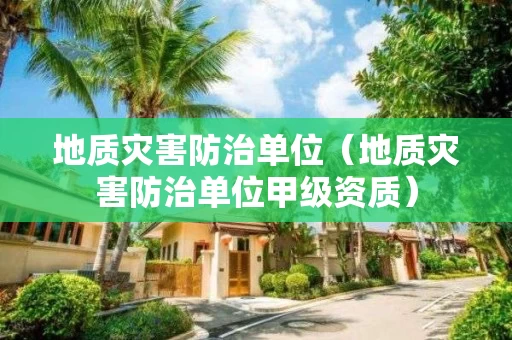 地质灾害防治单位（地质灾害防治单位甲级资质）