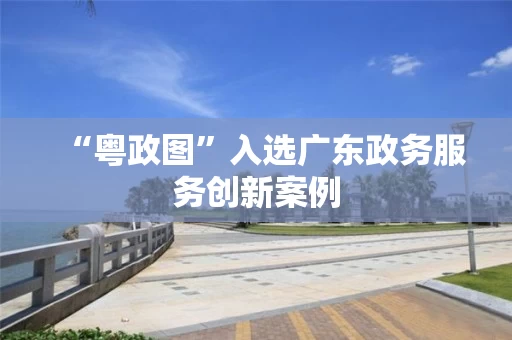“粤政图”入选广东政务服务创新案例