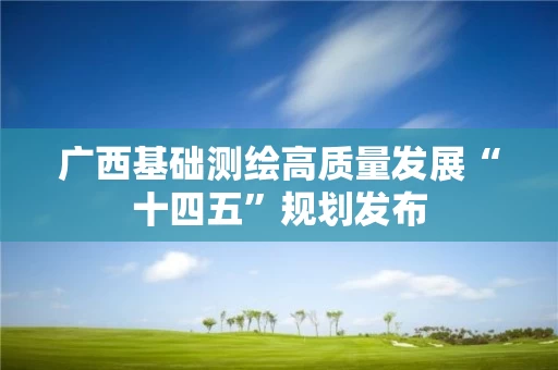 广西基础测绘高质量发展“十四五”规划发布