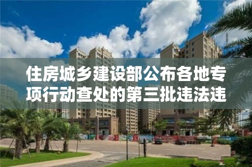 住房城乡建设部公布各地专项行动查处的第三批违法违规房地产开发企业和中介机构