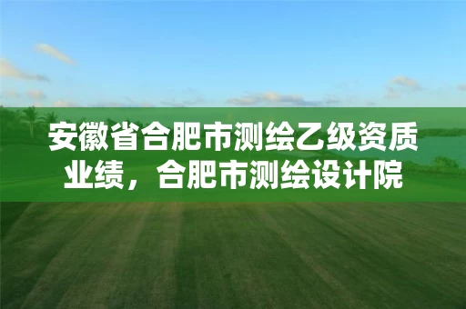 安徽省合肥市测绘乙级资质业绩，合肥市测绘设计院