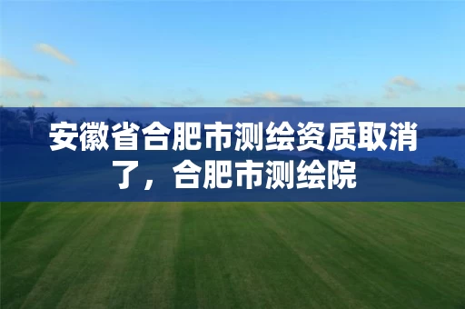 安徽省合肥市测绘资质取消了,合肥市测绘院 安徽省合肥市测绘资质取消了,合肥市测绘院