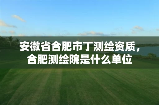 安徽省合肥市丁测绘资质，合肥测绘院是什么单位