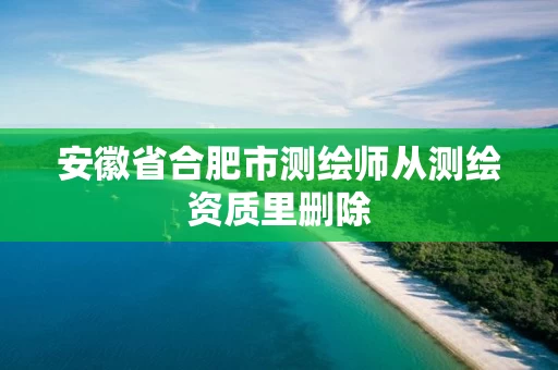 安徽省合肥市测绘师从测绘资质里删除