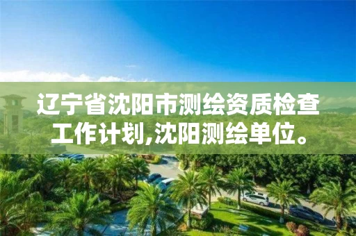 辽宁省沈阳市测绘资质检查工作计划,沈阳测绘单位。 辽宁省沈阳市测绘资质检查工作计划,沈阳测绘单位。