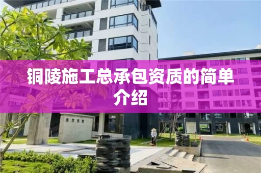 铜陵施工总承包资质的简单介绍