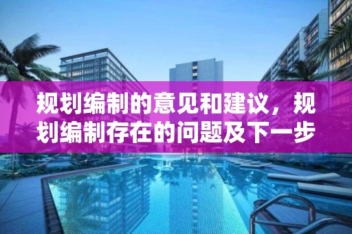 规划编制的意见和建议，规划编制存在的问题及下一步