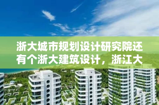 浙大城市规划设计研究院还有个浙大建筑设计，浙江大学城市规划与设计研究所