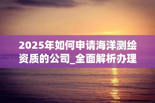 2025年如何申请海洋的公司_全面解析办理流程与要求