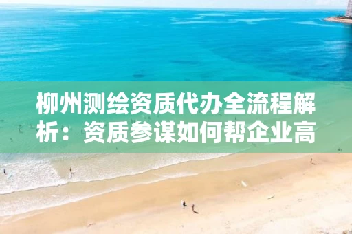 柳州代办全流程解析:资质参谋如何帮企业高效拿证并实现高质量发展