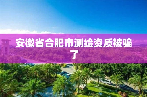 安徽省合肥市测绘资质被骗了