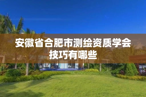 安徽省合肥市测绘资质学会技巧有哪些 安徽省合肥市测绘资质学会技巧有哪些