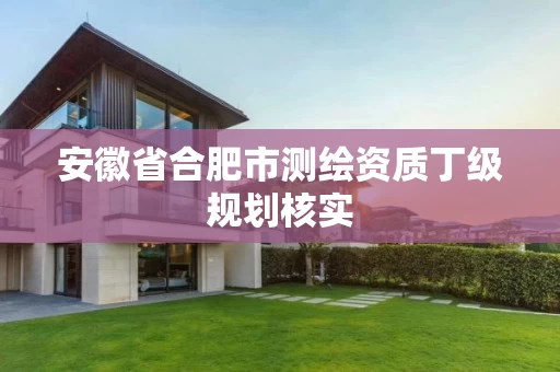 安徽省合肥市测绘资质丁级规划核实