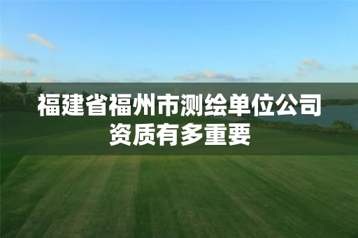 福建省福州市测绘单位公司资质有多重要