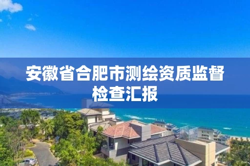 安徽省合肥市测绘资质监督检查汇报